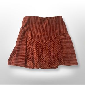 Free People Camden mini skirt, size small in a gingerbread brown